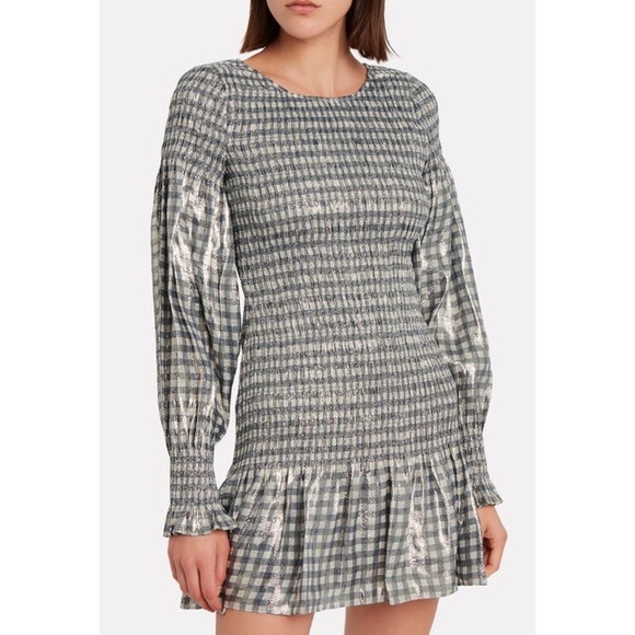 Loveshackfancy Smocked Metallic Gingham Dress - Picture 8 of 11